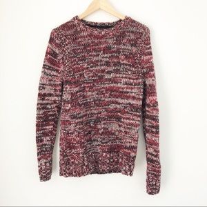 H&M Burgundy Red Black Knit Wool Blend Sweater